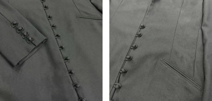 Donclick Yohji AW18 Monastic Collection Tuxedo-Wrap Fabric Buttons Wool Overcoat