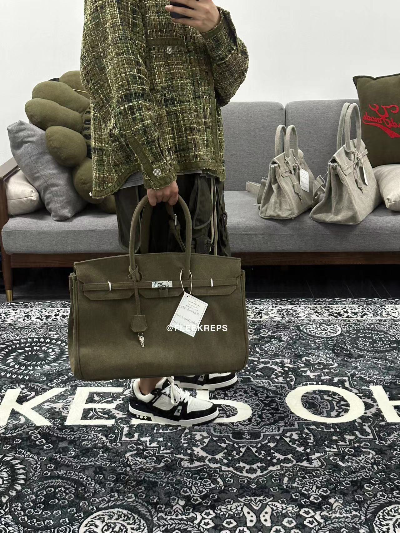 Remake Readymade Yuta Hosokawa Washed Canvas Birkin Bag - Large & Small Sizes