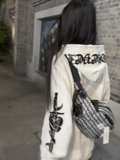 Amiri Sword Hoodie High Street Embroidery Heavyweight Sequin Detail