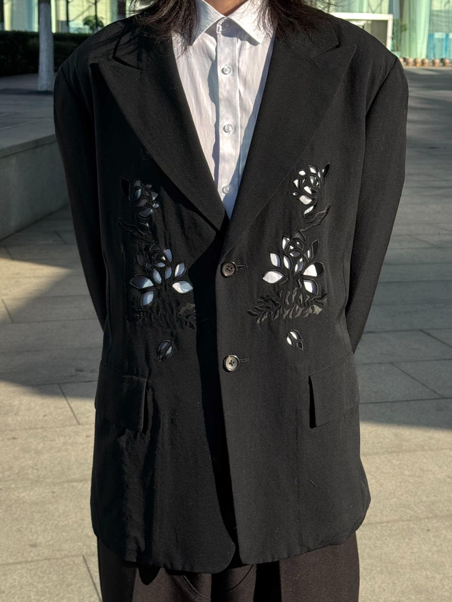 Yohji ’Flower & Youth’ Wool Blazer - Lotus Cut-Out Detailing