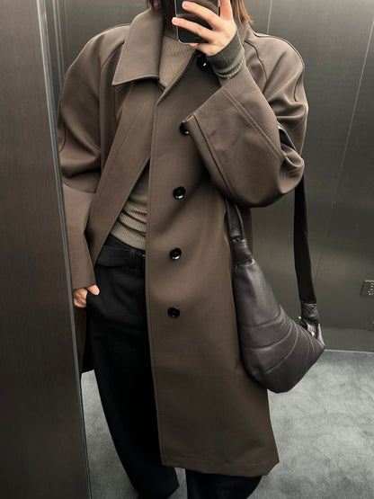 24FW Lemaire Wool Blend Coat – Heavyweight Raglan Long Trench