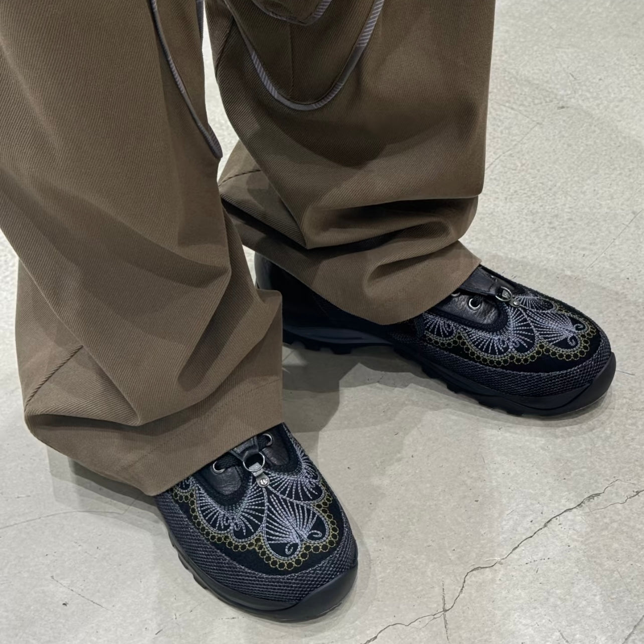 donclick Kiko Kostadinov AW24 Carved Brogue Shoes -Embroidered Workwear Derbies