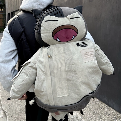 Snorlax Graphic Canvas Tote Bag - Anime Streetwear - SNORLAX