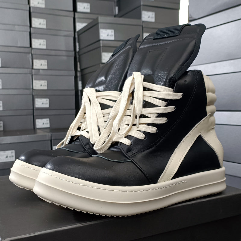 Rick Owen Reverse Triangle High-Top Leather Shoes Thick Sole Sneakers