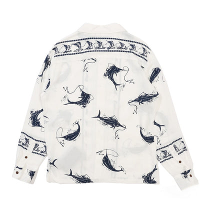 Neighborhood 20SS Hawaiian Swordfish Shirt Long Sleeve Open-Front Loose
