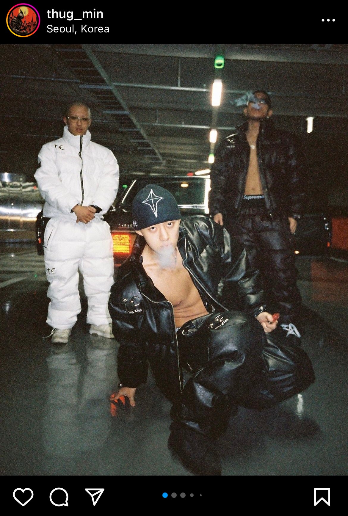 Thug Club ’Drip’ Puffer Jacket - PU Leather Opium Outerwear
