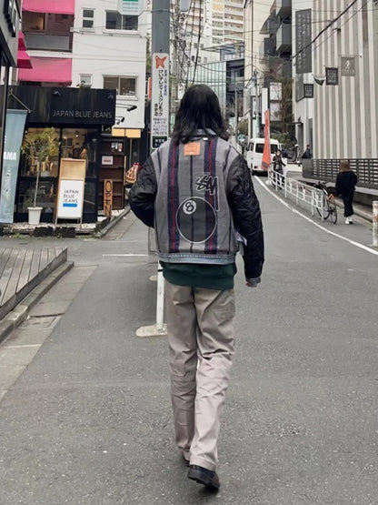 Stussy Embossed 8 ball Ｘ Levis Jacket Washed Denim Outerwear