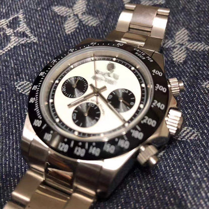 BAPEX TYPE 3 Triple-Eye Primate Head Watch - Panda Dial Quartz Chronograph