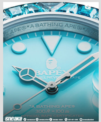 TYPE-1 BAPEX "EMERALD ICE" Mechanical Watch - Tiffany Blue Diamond Edition -  