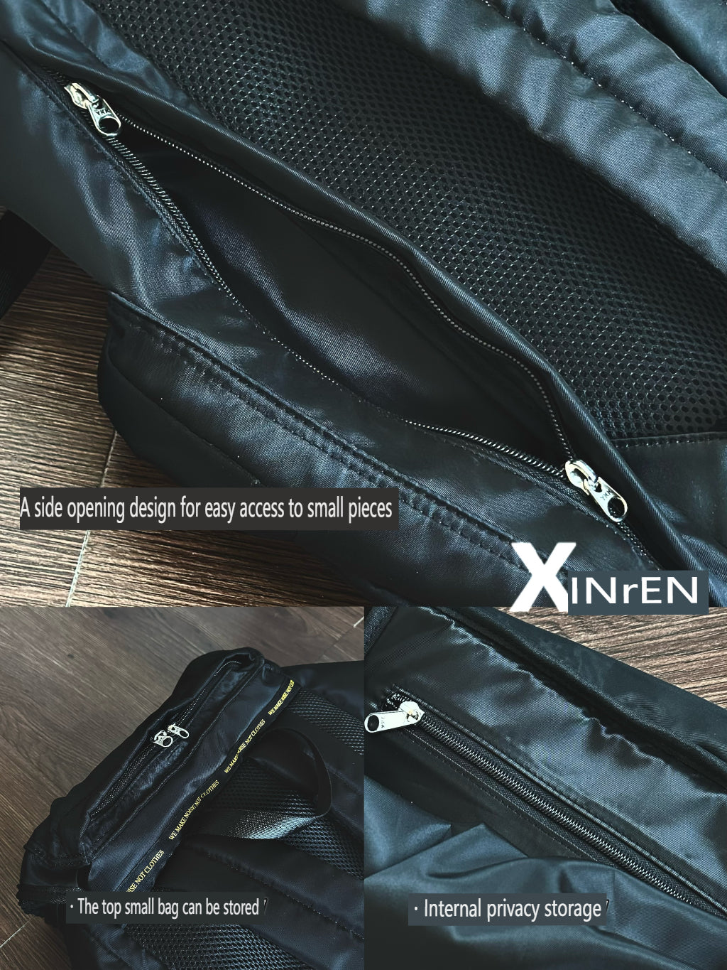 XINrEN Limited Edition Undercover Classic Nylon Parachute Backpack - Black - Nylon Black