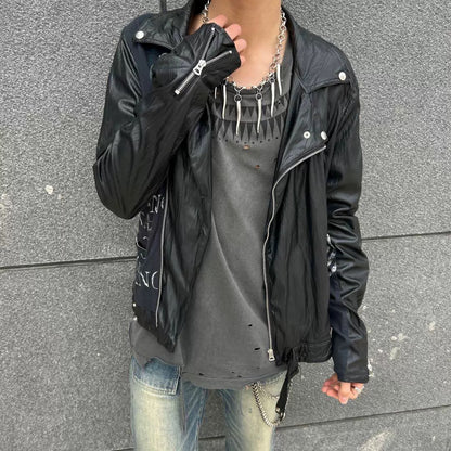 Donclickin undercover 06SS Leather Biker Jacket – Vintage Punk High-Street Zip