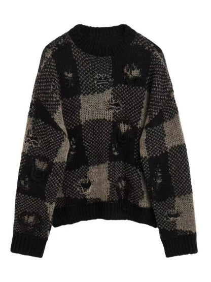 donclick Our Legacy 24FW Distressed Knit Sweater -Round Neck Destroyed Pullover