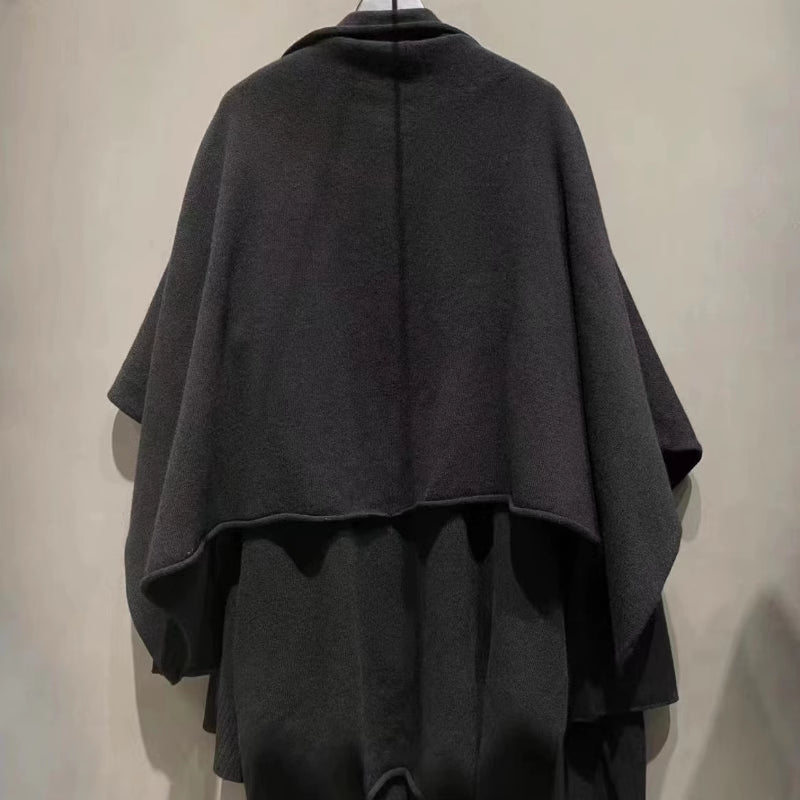 Yohji 21SS Knitted Scarf Cape Pure Wool Shawl Cardigan Outerwear