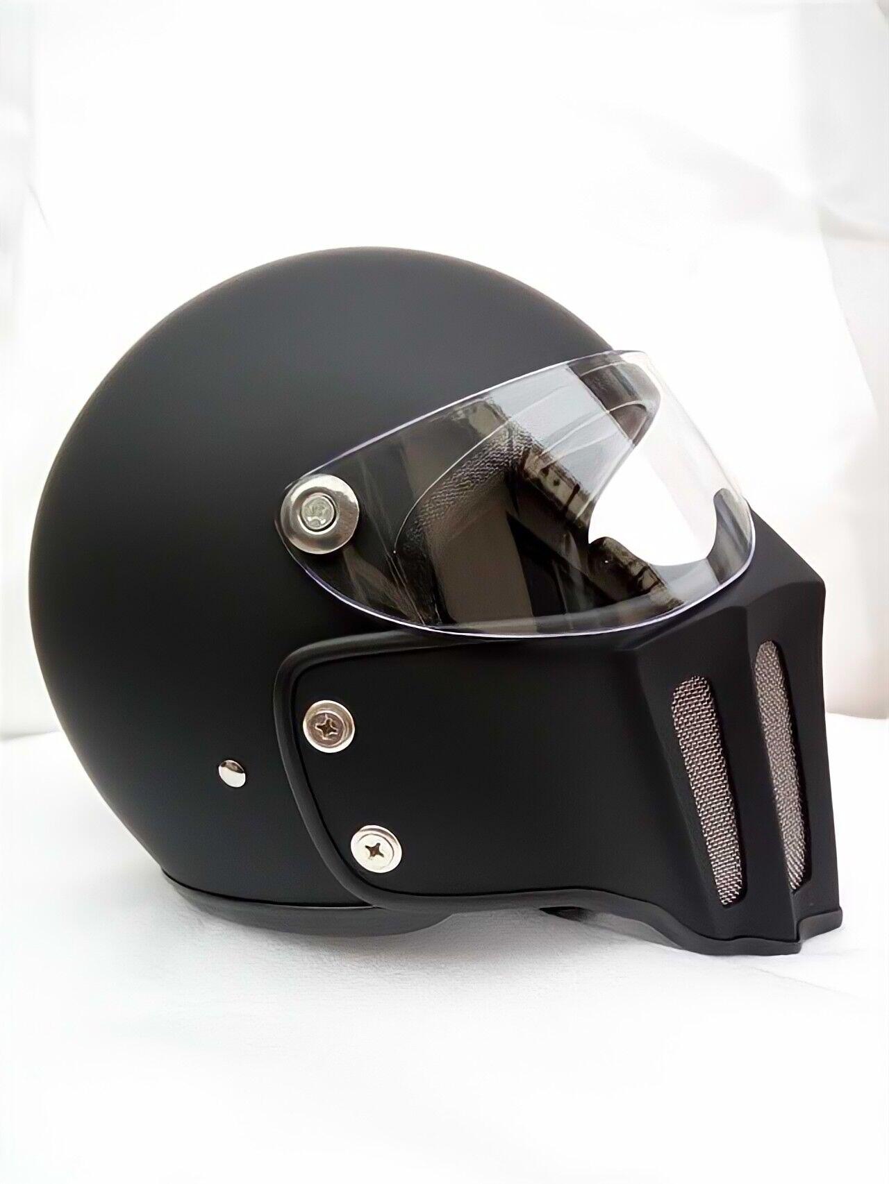 McKense Venom Anti-Fog Cruiser Motorcycle Helmet – Retro German Fiberglass Design