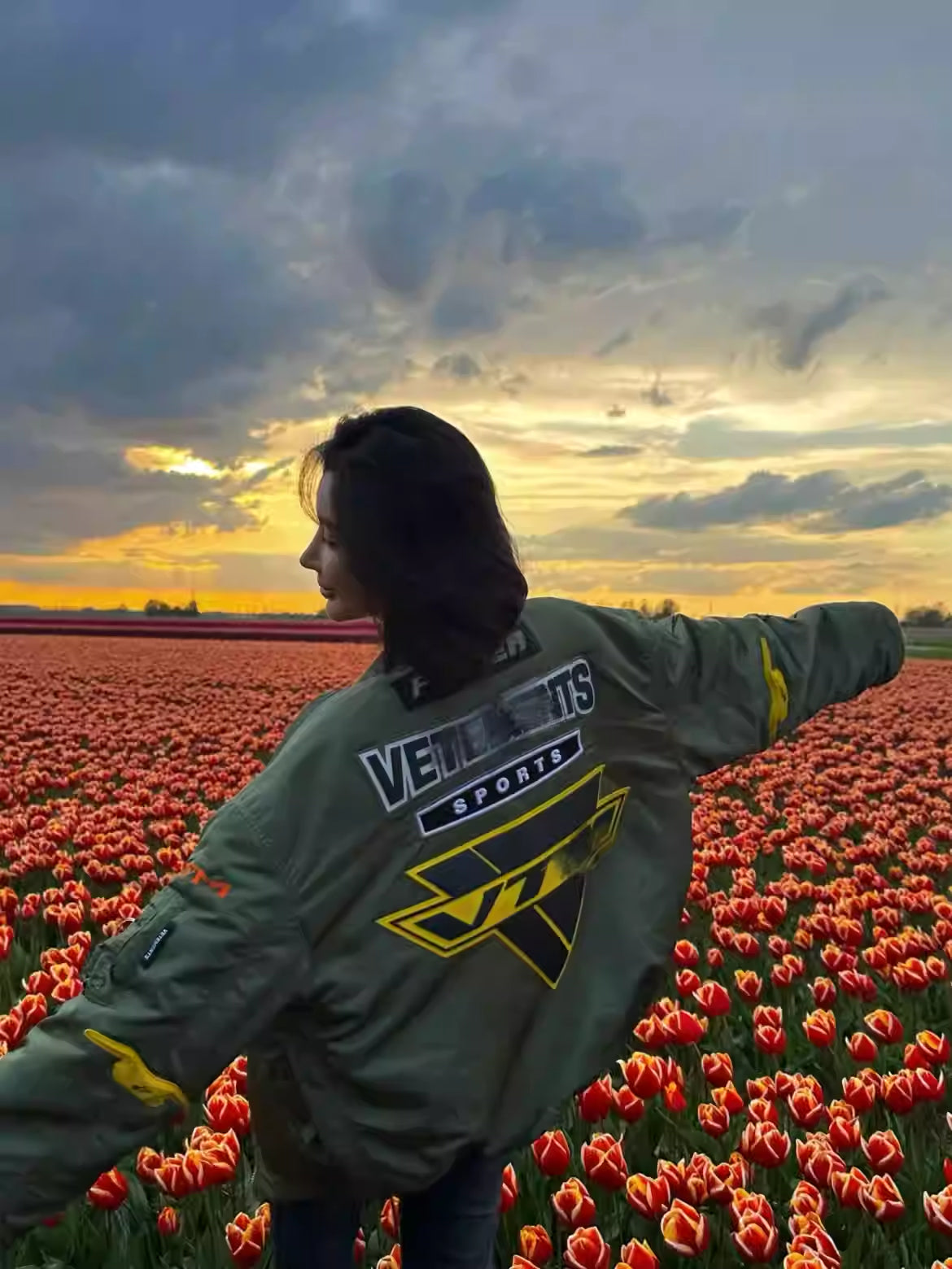 VTM 18AW Alpha Racing Patch Bomber Jacket – Military Green Heavyweight