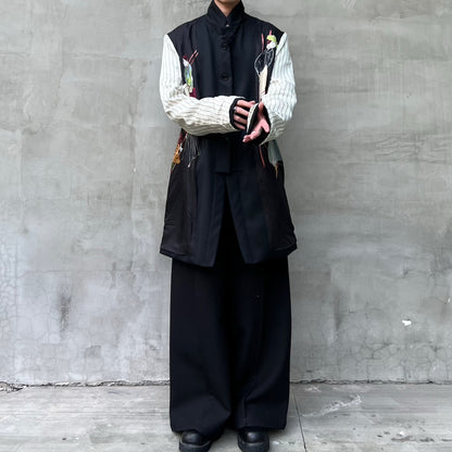 Yohji Rokumeikan Double-Breasted Double-Faced Layered Jacket Blazer