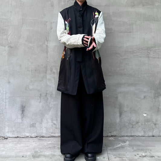 Yohji Rokumeikan Double-Breasted Double-Faced Layered Jacket Blazer