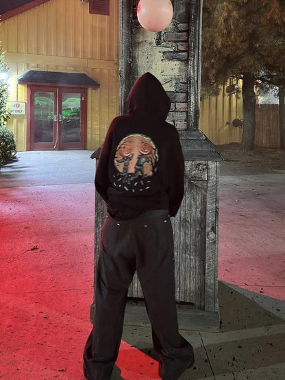 Vetements AW20 ’Hocus Pocus’ Pumpkin Print Zip Hoodie - Opium Pullover
