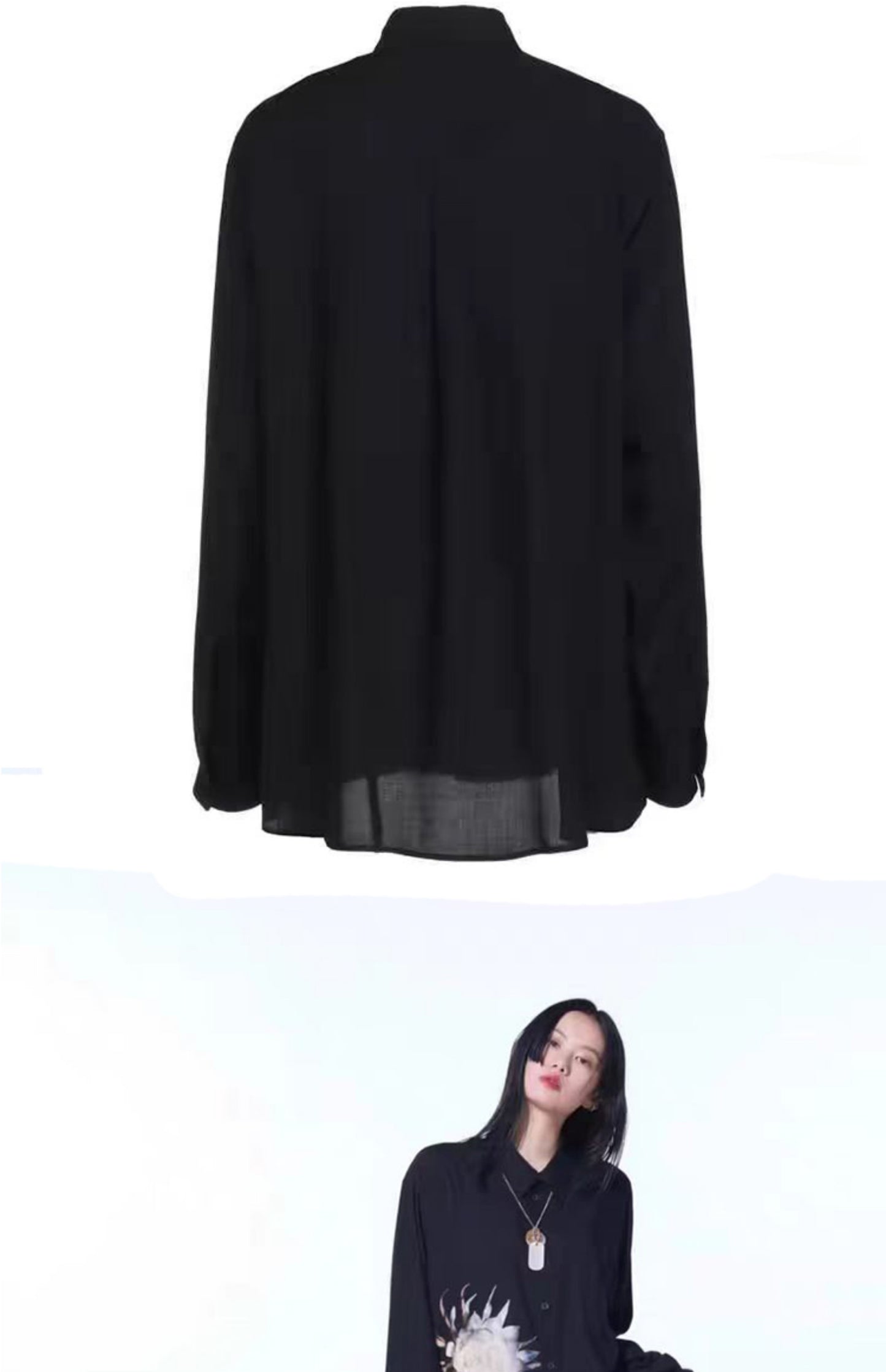Donclickin Yohji Yamamoto Floral Print ’Queen of the Night’ Shirt Long Sleeve