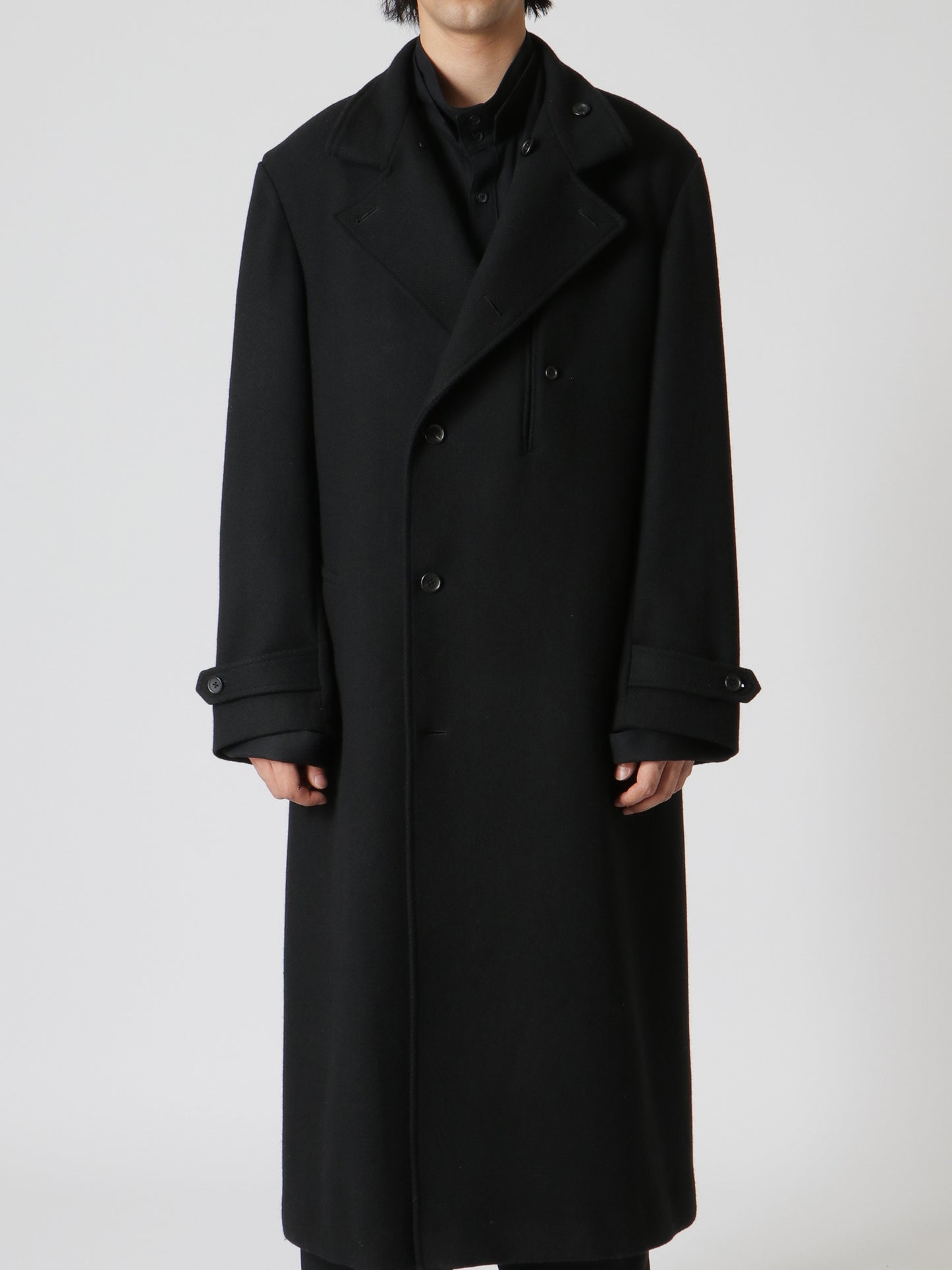 Donclickin Yohji 24AW’老虎残夢’ Embroidered Overcoat - Dark Wool Coat