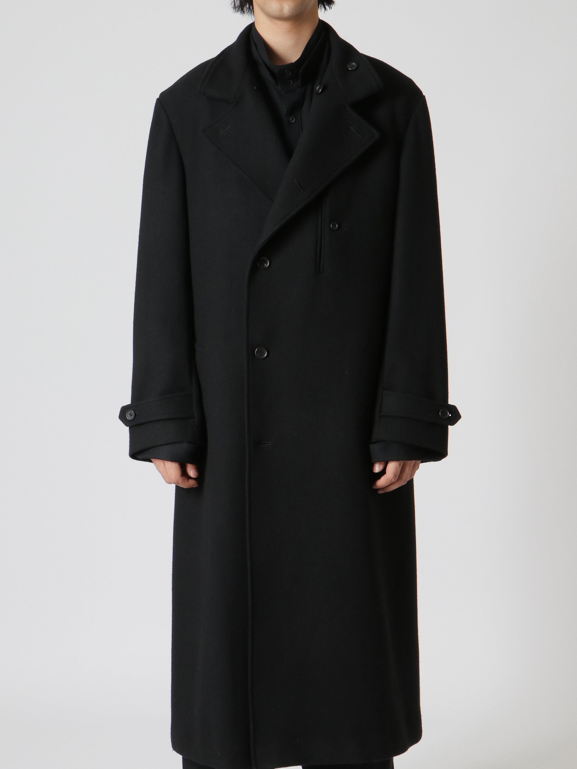Donclickin Yohji 24AW’老虎残夢’ Embroidered Overcoat - Dark Wool Coat