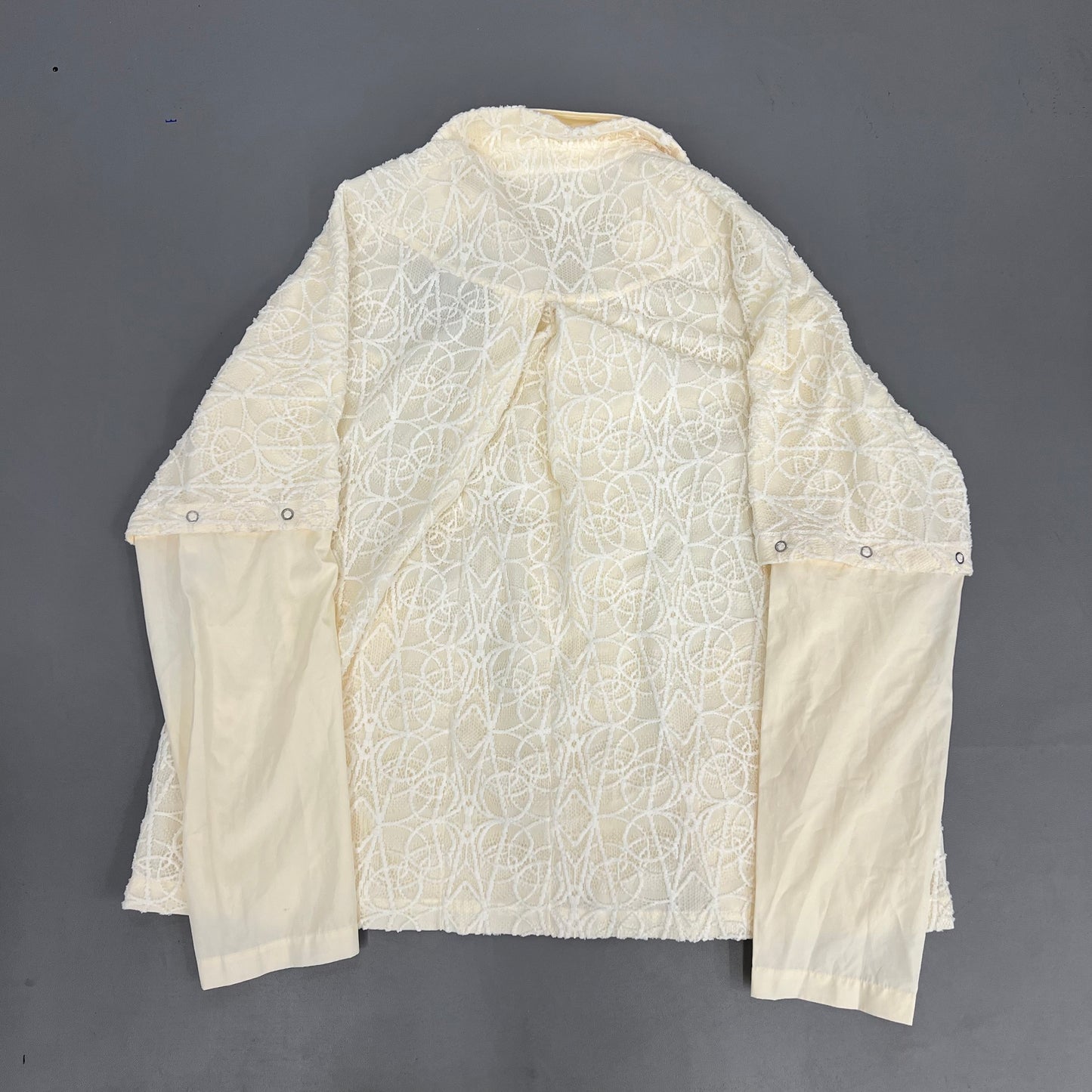 Kiko Kostadinov AW22 Layered Shirt - Detachable Lace Long/Short Sleeve Hybrid