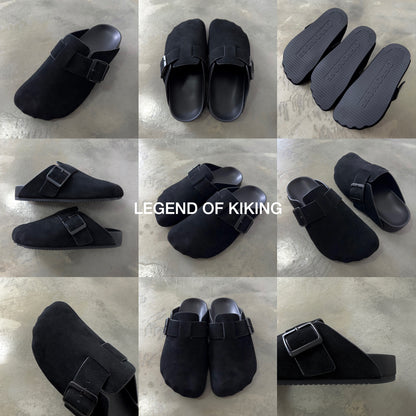 Five-Toe Birkenstock Closed-Toe Slip-On Mules Leather Flat Lazy Shoes