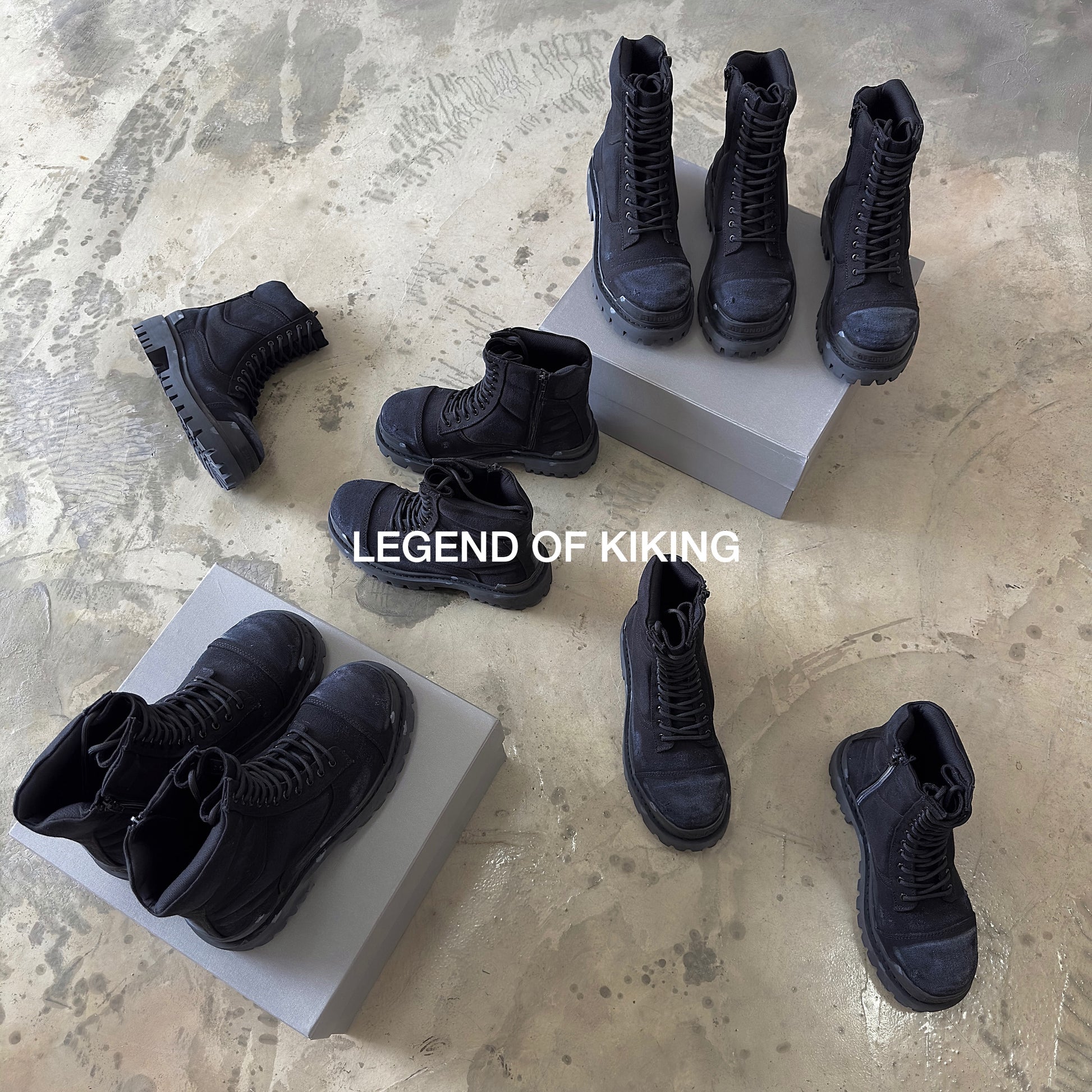 DEMNA Runway Distressed Handmade Parisian Ankle Combat Martin Boots