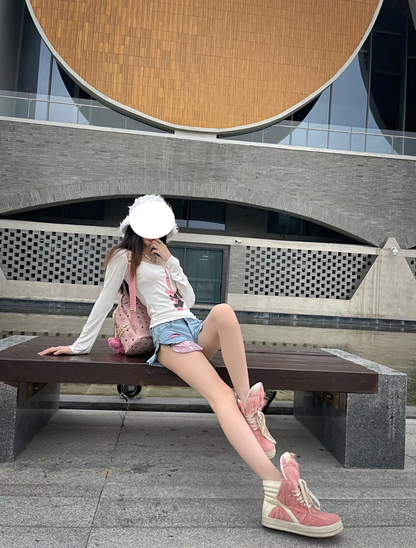 24SS Pony Hair RO High-Top Sneakers – Leather Thick Sole Casual Shoes Unisex