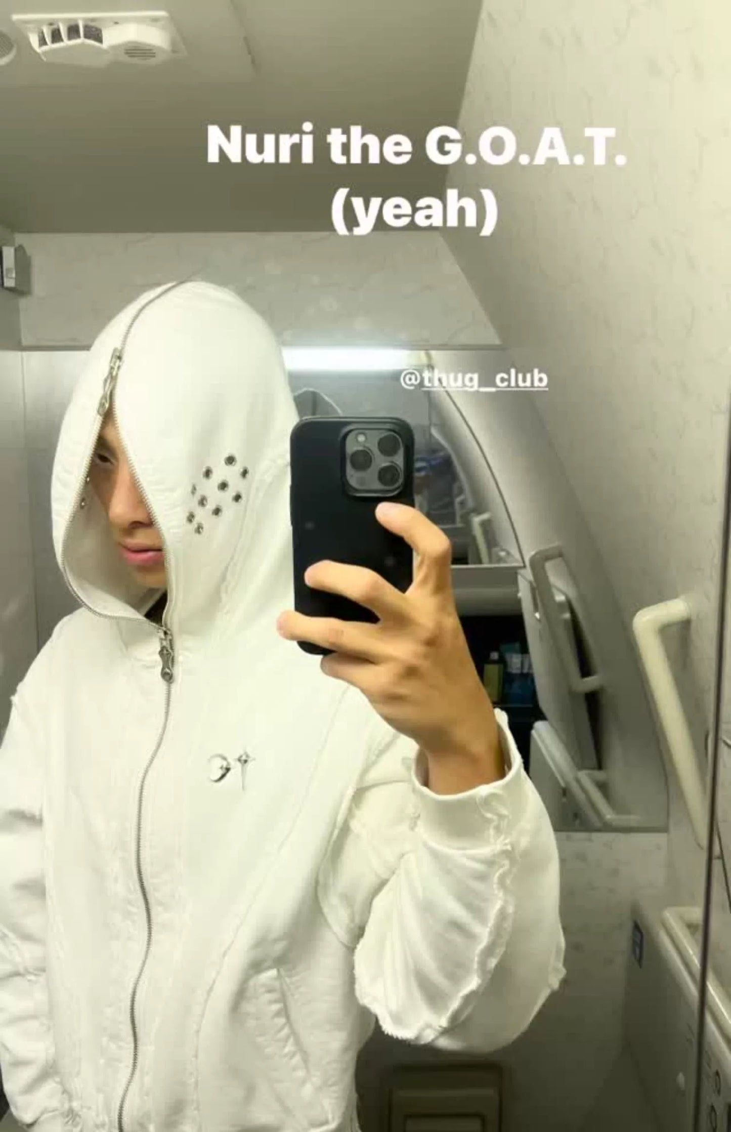 THUG CLUB Washed Wax-Dye Shark Mask Zip-Up Hoodie Outerwear Jackets