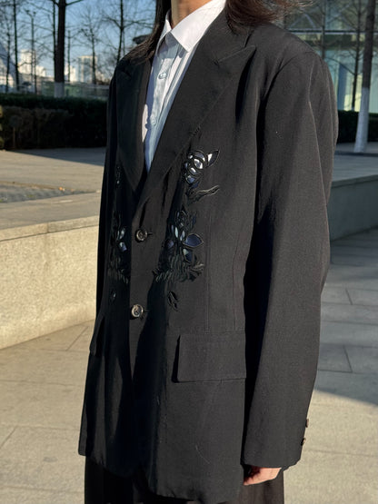Yohji ’Flower & Youth’ Wool Blazer - Lotus Cut-Out Detailing