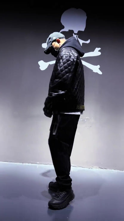 Mastermind Japan Embroidered Skull Leather Jacket - Biker Style Motorcycle Coat