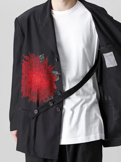 Yohji Dark Blazer – 22SS Red Dahlia Yamamoto Floral Jacket Couples