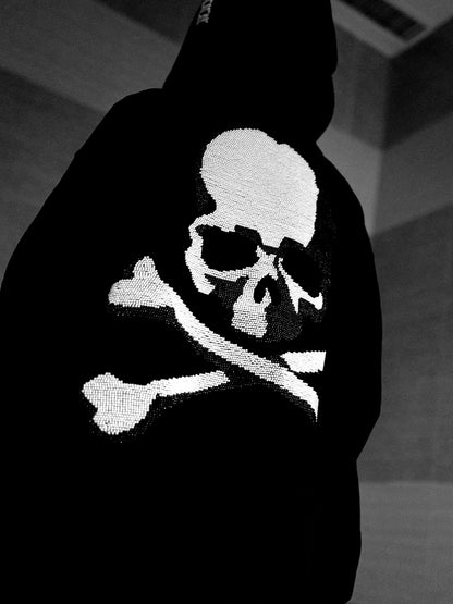 MASTERMIND Beaded Skull Zip-Up Hoodie - 580g Heavyweight - donclickin