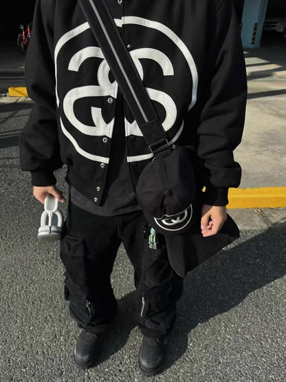 i795 Double-S Stussy Wool Varsity Jacket – Heavyweight Loose Baseball