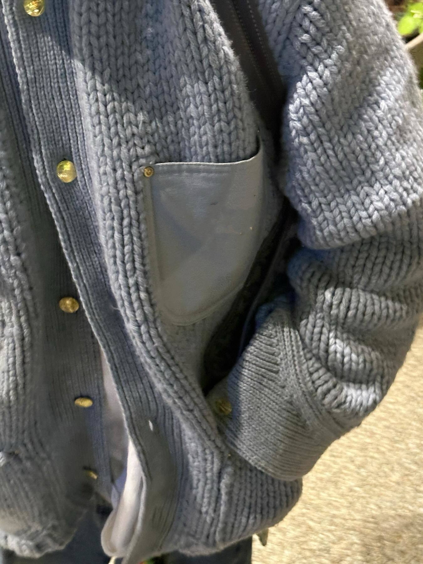 SACAI Handcrafted Chunky Knit Wool Coat – Oversized Heavyweight Sweater