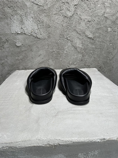 Rick Owens Sheepskin Loafer Slipper Dark Vibe Bread Shoes Flip-Flop