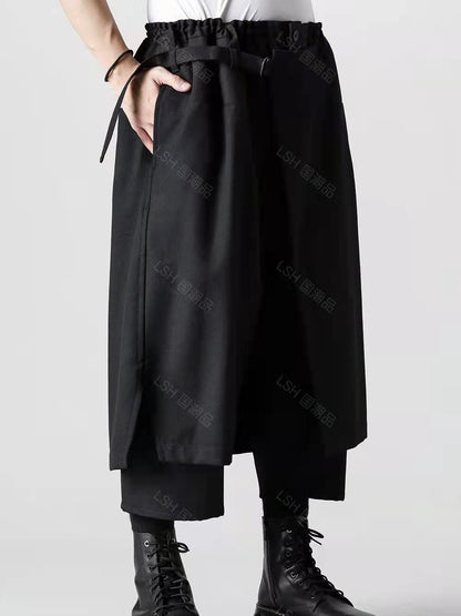 24SS Yohji Yamamoto Double-Layer Skirt Pants – Lightweight Wrinkle-Resistant - Size avaliable S ~ XL