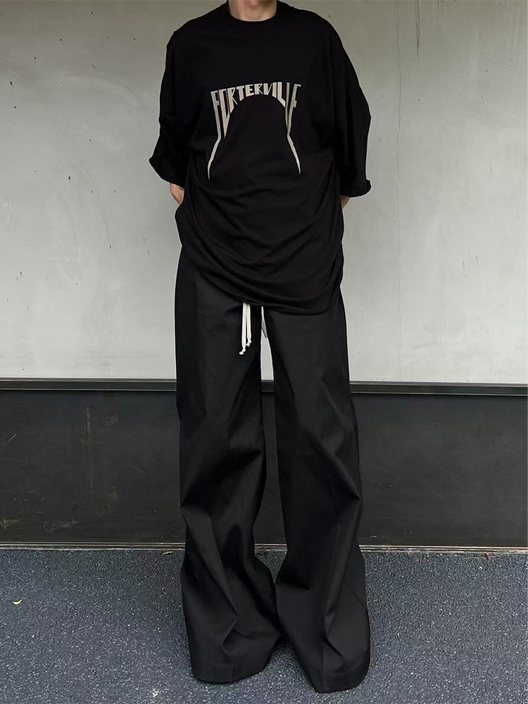 Dark Avant-garde Rick Owen Vibe High-Street Tee – Oversized Cotton Short Sleeve