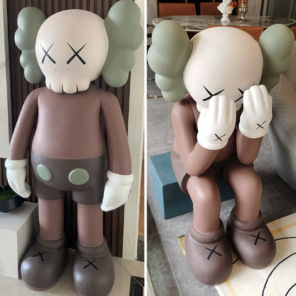 Giant Sitting Figures KAWS Companion Floor Statue - Hypebeast Room Decor - donclickin