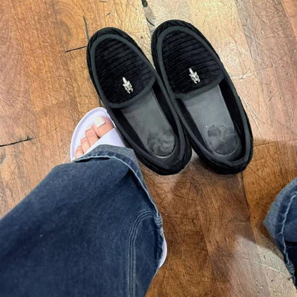 Dagger Loafer - Chorme 925 Silver Accent Black Corduroy Slip-On