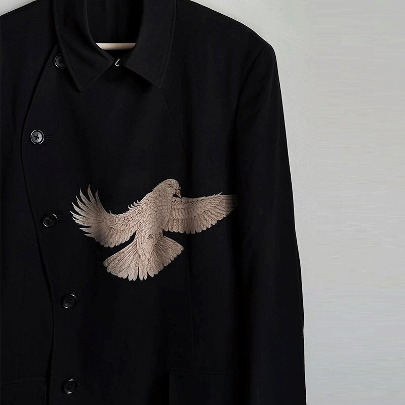 Yohji AW08 ’Broken Soldier’ Jacket - Pigeon Print Kendo-Style Blazer