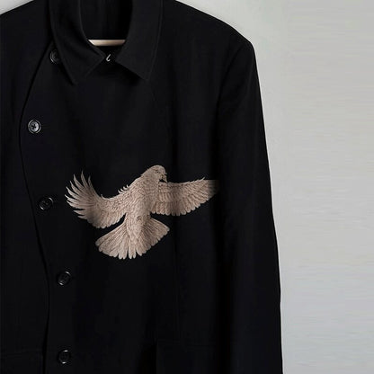 Yohji AW08 ’Broken Soldier’ Jacket - Pigeon Print Kendo-Style Blazer