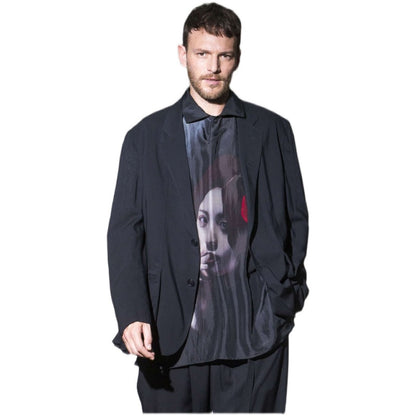Suzume Uchida "Smoking Girl" Silk Shirt - Yohji Archive Darkwear -  