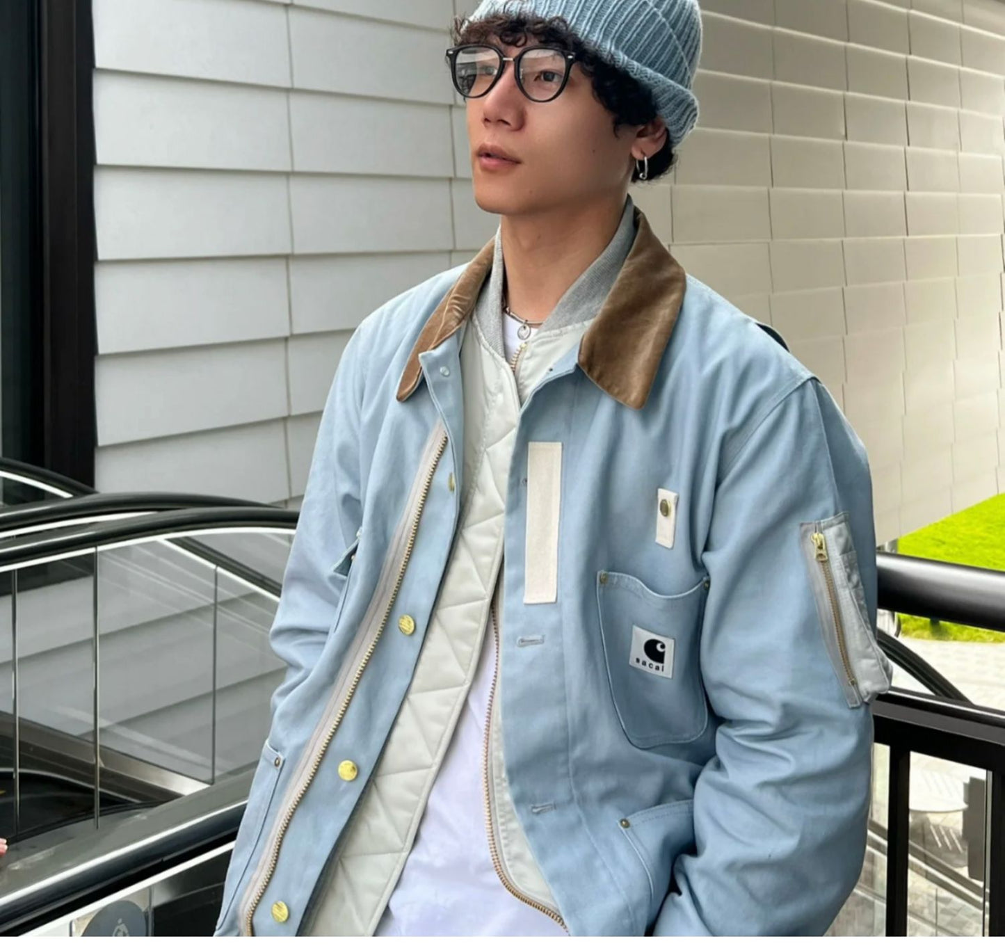 Detroit Double Collar Carhartt X Sacai Jacket Canvas Patchwork Workwear