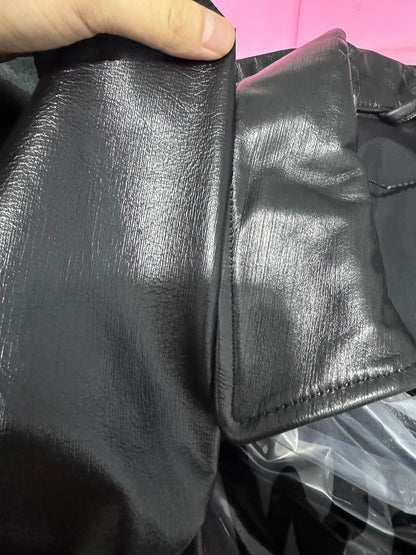 Yohji Yamamoto Uchida Suzume - Wheel of Fortune Portrait Print Genuine Leather Jacket