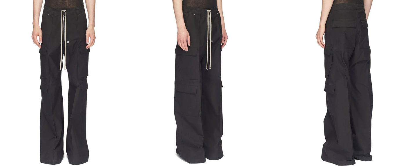 Jarvis Trousers Rick Owens acbt Woodcut Wide-leg Work Pants Flared Trousers - Size S 46 M 48 L 50
