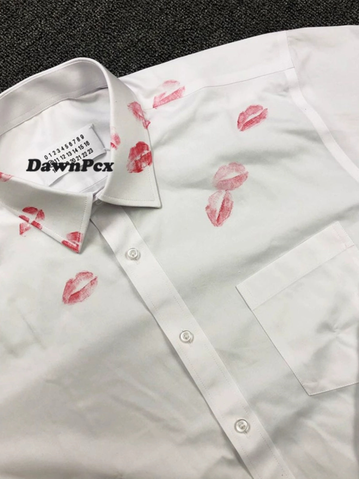 Maison Red Lips Print Shirt - Pure Cotton Margiela External Stitching