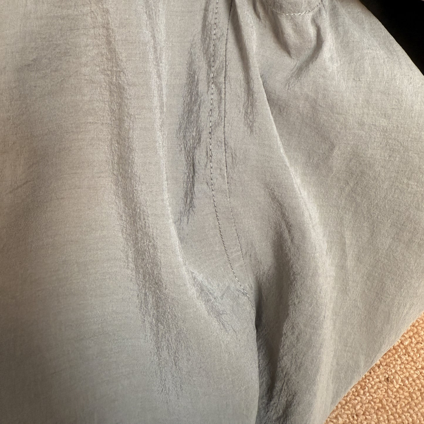 LEMAIRE 25SS New Glossy Dry Silk Shirt – Sage Green Black Edition