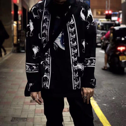Neighborhood 20SS Hawaiian Swordfish Shirt Long Sleeve Open-Front Loose